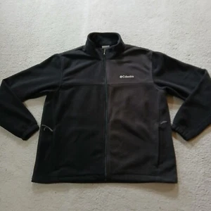 Columbia Jacket Mens Extra Large Black Fleece Zip Up Pockets Hiking Camping - Picture 1 of 19