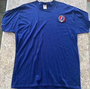The Grateful Dead TShirt-XL-Steal Your Face Sewn On Patch-Fruit Of The Loom-Blue - Picture 1 of 11
