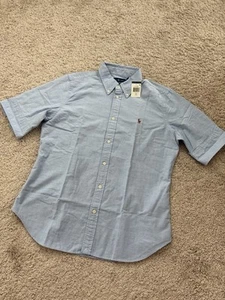 Neu mit Etikett Ralph Lauren Oxford Button Down Kurzarmhemd Damen blau Gr. L - Bild 1 von 8