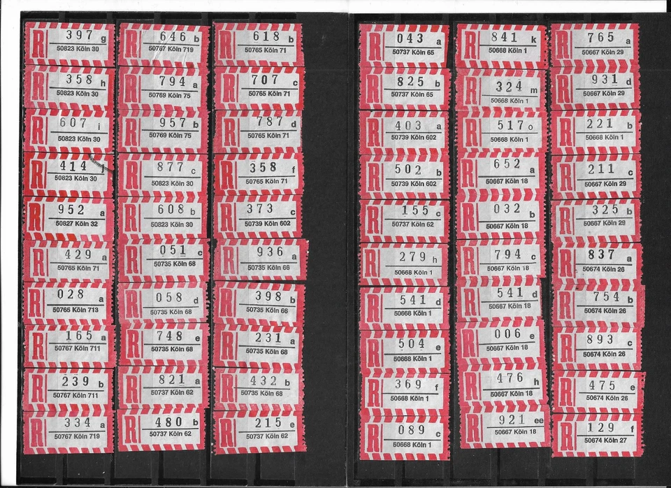 R-Zettel/BRD/5-stellige PLZ/ Köln (2) (60 versch.) - Bild 1 von 1
