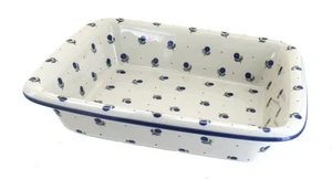 Blue Rose Polish Pottery Blueberry Medium Rectangular Baker - Picture 1 of 1