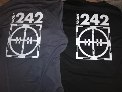 2er Set T-SHIRTs FRONT 242 - grau / schwarz in XXL Rückenaufdruck Zielscheibe - Bild 1 von 3