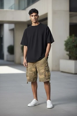 Abercrombie Fitch Size 36 Camouflaged Cargo Shorts Military Y2K Grunge Vintage - Image 1 of 4