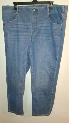 Time And Tru Medium Denim Pull-on Mid-rise Straight Leg Pants Sz XXL - Image 1 of 2