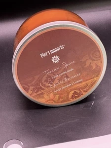 Pier 1 Imports TUSCAN SPICE 3 Wick Candle 13.9 oz. New Amber Glass - Picture 1 of 2