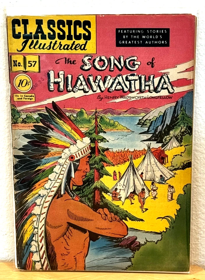Classics Illustrated SONG OF HIAWATHA #57 HRN 55 1st Edition Comic Book GOOD - Image 1 of 4