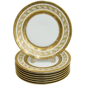 8 Rosenthal Selb-Bayern vergoldete Porzellan Dessertteller um 1940 - Bild 1 von 6