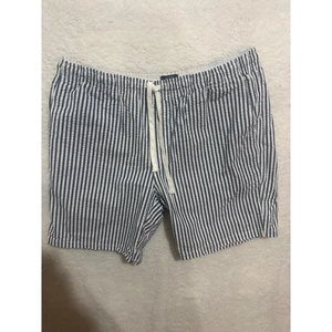 Ben Sherman Herren XL Shorts blau weiß gestreift Stretch Freizeit Kordelzug - Bild 1 von 5