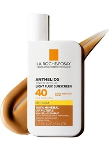 La Roche-Posay Anthelios Tinted Mineral Light Fluid Sunscreen SPF 40 Med makeup - Picture 1 of 9