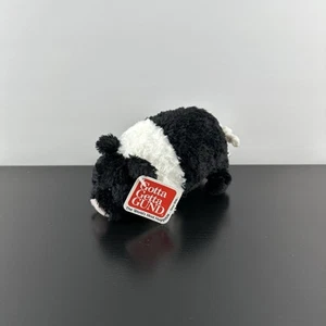 NWT Gund Telus Black White Pig Lucid Plush Stuffed Animal 6” - Foto 1 di 5