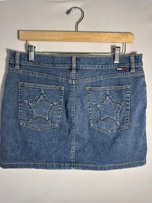 Minifalda Tommy Jeans Star Pocket Denim Azul Talla 13 Y2K Estilo Vintage Foto 1 de 4