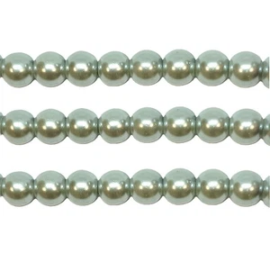6mm 150pcs, 8 mm/100pcs Silver Round Pearl Imitation Faux Pearl DIY Glass Beads - Picture 1 of 5