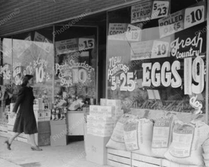 Grocery Prices Window 1940 Vintage 8x10 Reprint Of Old Photo - Picture 1 of 1