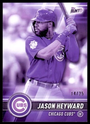 2017 Topps Bunt Purple Jason Heyward 14/25 Chicago Cubs #41 - Image 1 of 2
