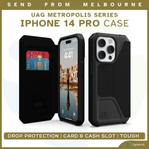 NEW UAG Metropolis Apple iPhone 14 PRO Rugged Wallet Case with Card Slot (Black) - Picture 1 of 12