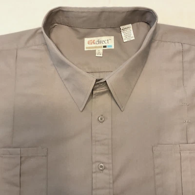 Camisa Uniforme Manga Larga Abotonada Gris Para Hombre Talla 6 XL (37-38) Bolsillos Foto 1 de 4