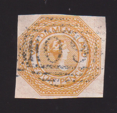Tasmania 1854 4d Bright Orange Courier used Cover