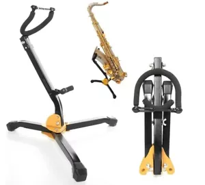 Folding Portable Metal Saxophone Stand Alto Tenor Sax Stand Holder Tripod Base - Picture 1 of 1