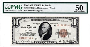 1929 $10 ST LOUIS Missouri MO Federal Reserve Bank Note Brown National Currency - Picture 1 of 2