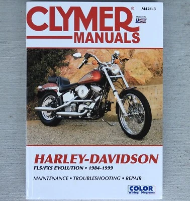 1984-1999 Harley Davidson FL FX Softail CLYMER REPAIR MANUAL M421 - Image 1 of 3