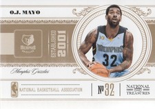 2010-11 Playoff National Treasures Grizzlies Basketball Card #47 O.J. Mayo/99