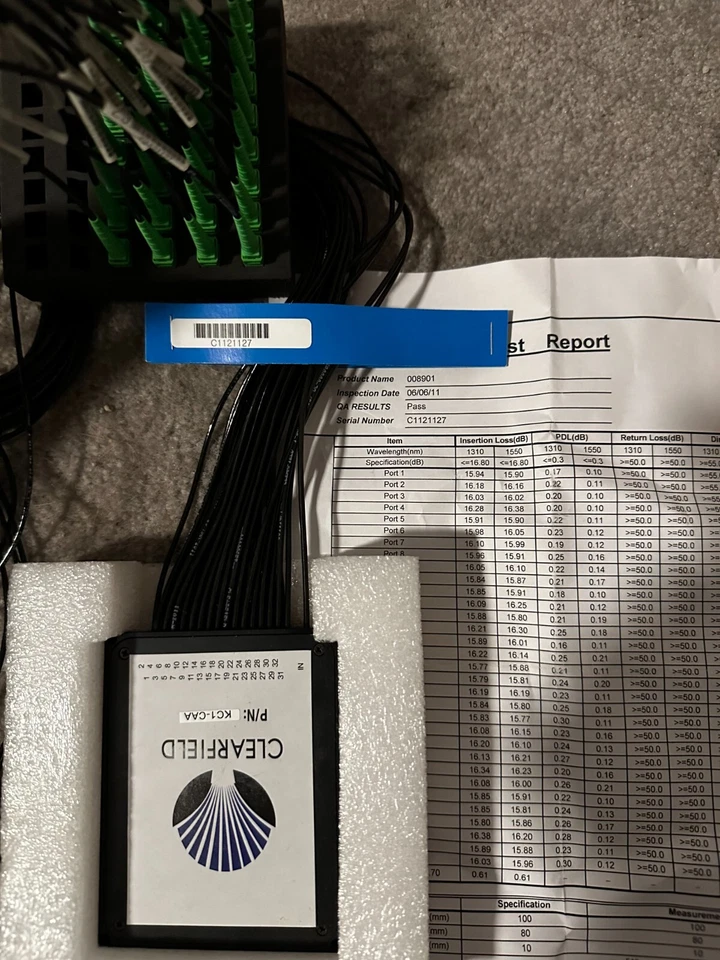 Clearfield Cepilladora 1 x 32 Teléfono Fibra Divisor 4, cada 700. o 2300 para los 4 Foto 1 de 3