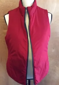 MERONA Puffer Vest Women’s M Red Reversible Black Bust 39” Length 23” Vintage - Picture 1 of 4