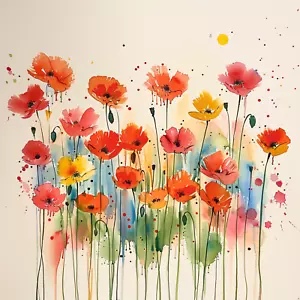VERNAL EQUINOX CANVAS ART PRINT 18X24" or 24X36" READY TO HANG FLOWERS LANDSCAPE - Picture 1 of 2