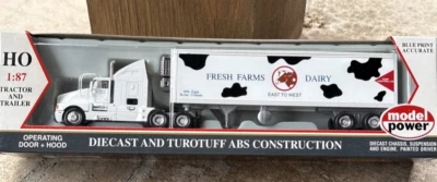 HO Semi Truck Trailer 23001 Fresh Farms Dairy Tractor Refrigerator NIB - Image 1 of 4