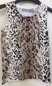 LIZ CLAIBORNE ÄRMELLOSES TOP LEOPARDENMUSTER DAMEN PETITE GRÖSSE P - Bild 1 von 4
