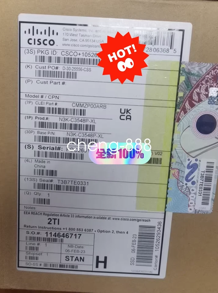 1PCS Cisco data center switch 48 port 10G N3K-C3548P-XL new via FedEx or DHL - Image 1 of 1