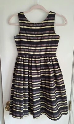 Vestido Gymboree Niña Fiesta de Navidad Dorado Negro Brillante - Talla 10 Foto 1 de 4