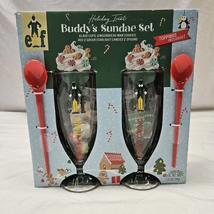 New 2023 Holiday Treat Elf Buddy's Sundae Glass Set Christmas Green Box W/treats - Picture 1 of 9