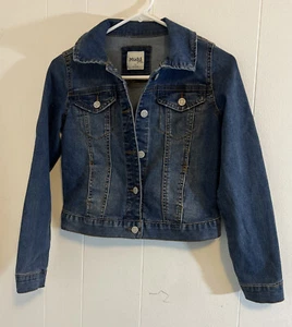 MUDD Girls’ Jean Jacket Size 12 Blue Denim Medium Wash Button Up EUC fall Spring - Picture 1 of 5