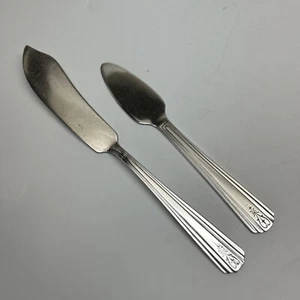 Vintage AVON SILVERPLATE "AVON" MASTER BUTTER KNIFE & PETITE SERVER Deco Design 1940 - Bild 1 von 2