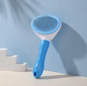 BLUE Pet Hair Removal Brush Dog/Cat Car Carpet Cleaner Stainless-Steel Brush - Picture 1 of 5