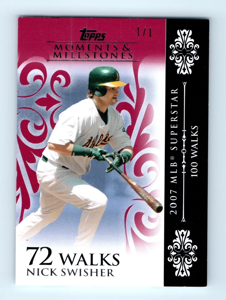 Topps Moments & Milestones #104 2007 Nick Swisher 1/1 Foto 1 de 2