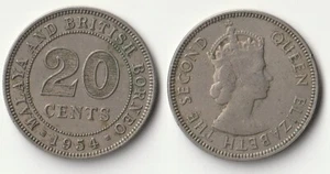 1954 Malaya 20 cents coin - Picture 1 of 1