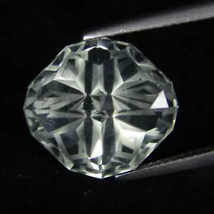 11.90Cts Stunning Natural Green Amethyst (prasiolite) Fancy Cushion Cut - Picture 1 of 5