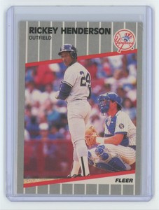 1989 Fleer Rickey Henderson . New York Yankees #254