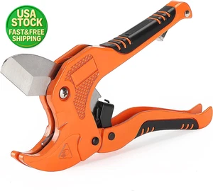 Ratcheting PVC Pipe Cutter Tool Cuts up to 1-1/4in Plastic PEX Pipe Shears - Picture 1 of 12