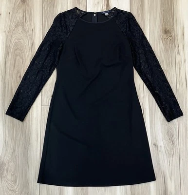 Vestido vaina Tommy Hilfiger negro manga larga de encaje para mujer talla 6 Foto 1 de 4