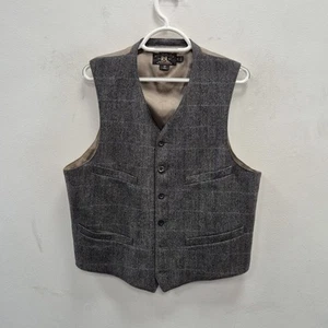 RRL RALPH LAUREN Herren Grau Wolle Tweed Weste Gilet Größe Medium - Bild 1 von 12