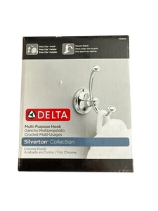 New Delta Multi-Purpose Double Hook Silverton Collection Chrome Model 132890 - Picture 1 of 6