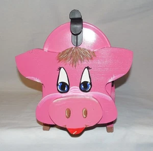 New Handpainted Pig Mailbox Standard Wood Metal HOG Steel Mail Box USA - Picture 1 of 7