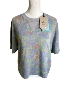 PrAna Cozy Up Sunfair Top Damen Gr. XS Cropped Pullover Hanf Blumen NEU - Bild 1 von 13