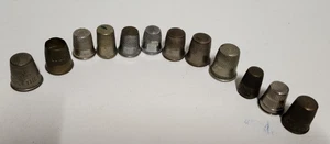 Thimbles Lot Of 12 Sewing Brass Silver Tone Metal Vintage PRUDENTIAL England  - Picture 1 of 7