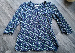 Seasalt Enclos Tunic Top UK Size 10 Organic Cotton Blue Green Pattern - Picture 1 of 7