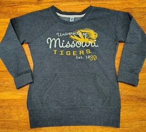 Missouri Tigers Sweatshirt Womens Med Gray NCAA College Sports Fitted Pocket - Picture 1 of 8