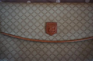 CELINE Vintage Macadam Clutch Tasche Second Handtasche Braun PVC Leder Made in Italy - Bild 1 von 24